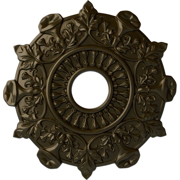 Ekena Millwork Preston Ceiling Medallion (Fits Canopies up to 4"), Hand-Painted Green Gold, 17 1/2"OD x 4"ID x 1"P CM17PRGGS - main
